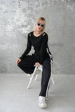 リサイクルオープンショルダーTOPS　BLACK