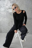 リサイクルオープンショルダーTOPS　BLACK