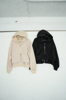 ダブルZIP オーバーサイズパーカー　BEIGE