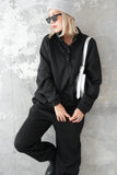 裏起毛ハイネックボタンセットアップ BLACK