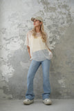 チュールレイヤードTシャツ　IVORY