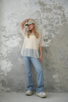 チュールレイヤードTシャツ　IVORY