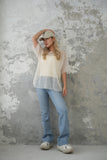 チュールレイヤードTシャツ　IVORY