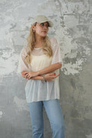 チュールレイヤードTシャツ　IVORY
