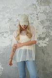 チュールレイヤードTシャツ　IVORY