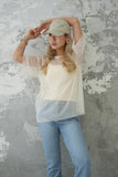 チュールレイヤードTシャツ　IVORY