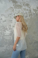 チュールレイヤードTシャツ　IVORY