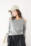 リサイクルオープンショルダーTOPS　GRAY