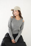 リサイクルオープンショルダーTOPS　GRAY