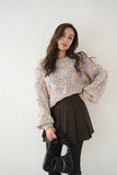 MIXカラーオーバーKNIT TOPS　IVORY