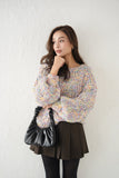 MIXカラーオーバーKNIT TOPS　IVORY