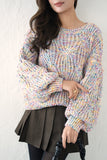 MIXカラーオーバーKNIT TOPS　IVORY