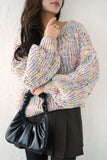 MIXカラーオーバーKNIT TOPS　IVORY