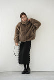 フェイクファーコート　BROWN