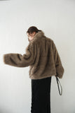 フェイクファーコート　BROWN