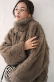 フェイクファーコート　BROWN