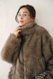 フェイクファーコート　BROWN