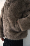フェイクファーコート　BROWN