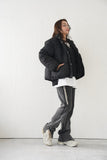 フード中綿ジャケット Black