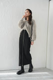 フロントZIPニットスカート Black