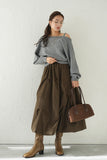 タックデザインスカート　BROWN