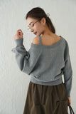 ワンショルKNITプルオーバー　GRAY