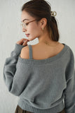 ワンショルKNITプルオーバー　GRAY