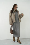 フェイクファーコート　BEIGE
