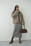 フェイクファーコート　BEIGE