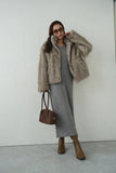 フェイクファーコート　BEIGE