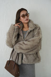 フェイクファーコート　BEIGE