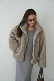 フェイクファーコート　BEIGE