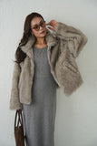 フェイクファーコート　BEIGE