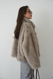 フェイクファーコート　BEIGE