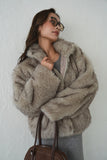 フェイクファーコート　BEIGE