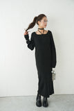 アルパカタッチチョーカーワンピース　BLACK