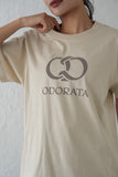 ODORATA ロゴTシャツ　BEIGE