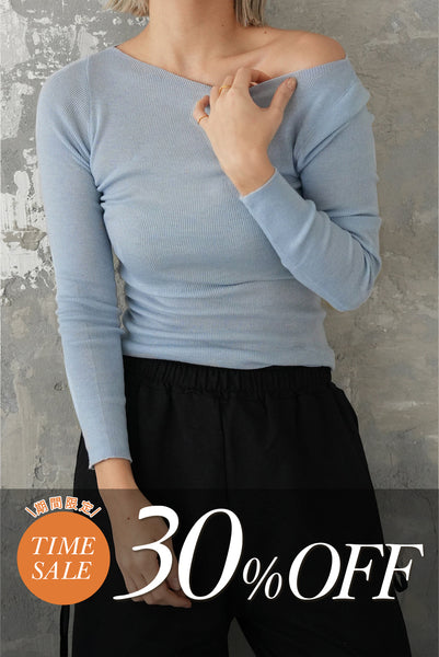 BASIC KNIT TOPS　BLUE