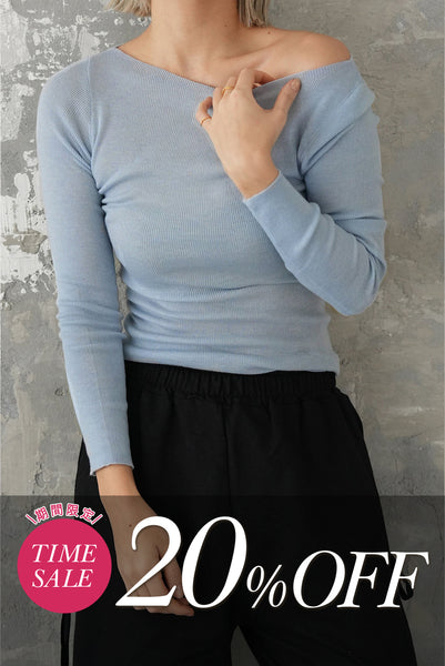 BASIC KNIT TOPS　BLUE
