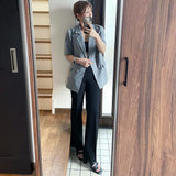 アシンメトリーハーフスリーブTシャツ Black