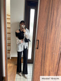 アシンメトリーハーフスリーブTシャツ Black