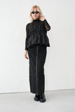 フロントZIPニットスカート Black