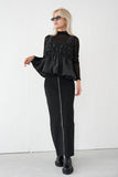 フロントZIPニットスカート Black