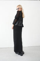 フロントZIPニットスカート Black