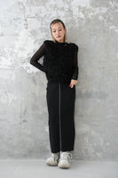 フロントZIPニットスカート Black