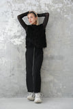 フロントZIPニットスカート Black