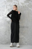 フロントZIPニットスカート Black