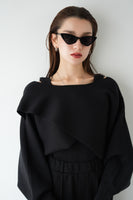【2点SET】レイヤードニットセット　BLACK
