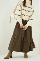 タックデザインスカート　BROWN