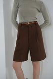 フェイクスエードショートパンツ　BROWN